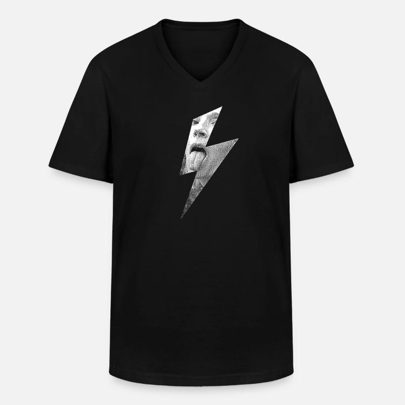 Rebellen-Blitz-Lecken - Männer-T-Shirt mit V-Ausschnitt - Schwarz