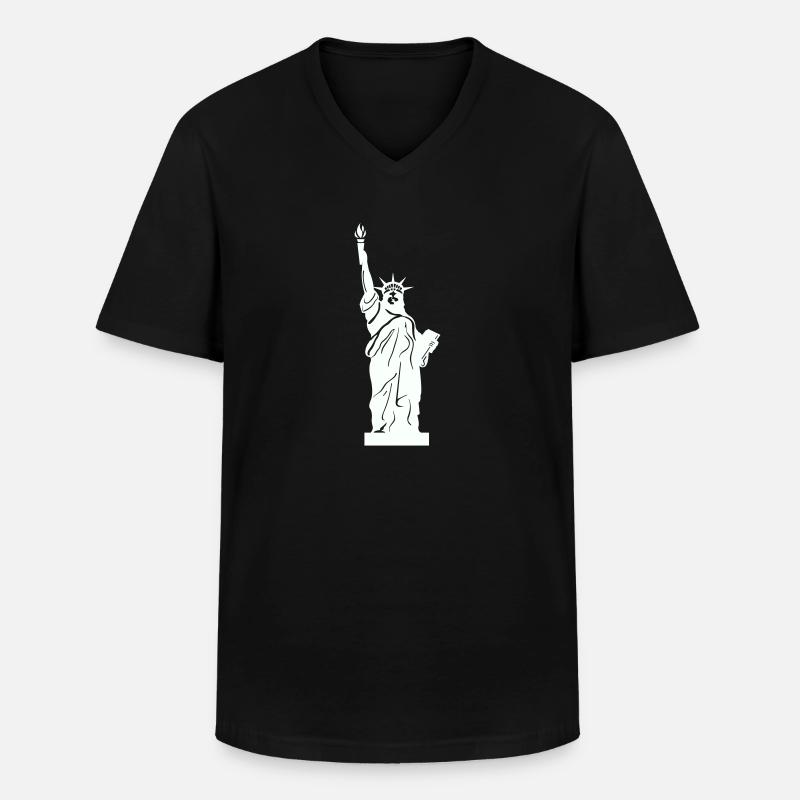 freiheitsstatue - Männer-T-Shirt mit V-Ausschnitt - Schwarz