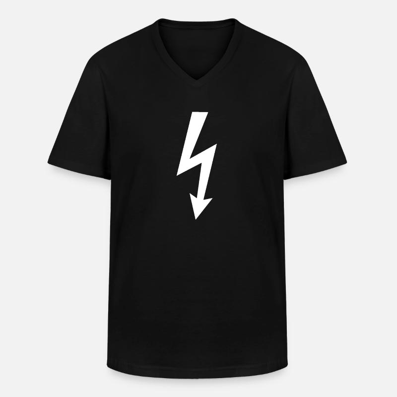 Blitz Logo - Männer-T-Shirt mit V-Ausschnitt - Schwarz