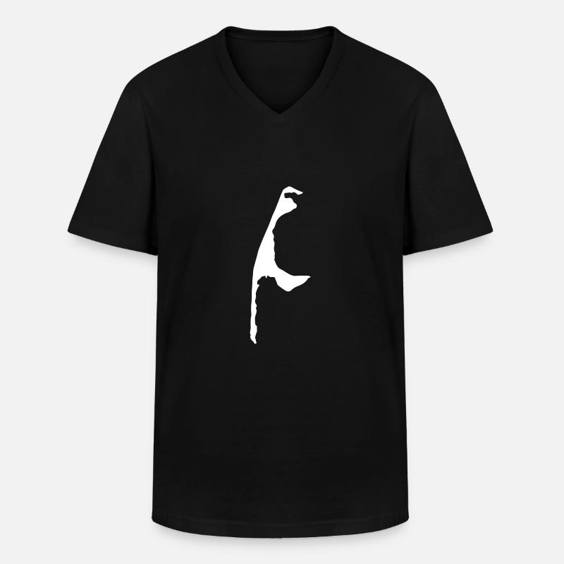 Sylt Silhouette - Männer-T-Shirt mit V-Ausschnitt - Schwarz