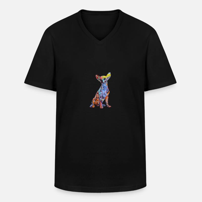 Hund Graffiti - Männer-T-Shirt mit V-Ausschnitt - Schwarz