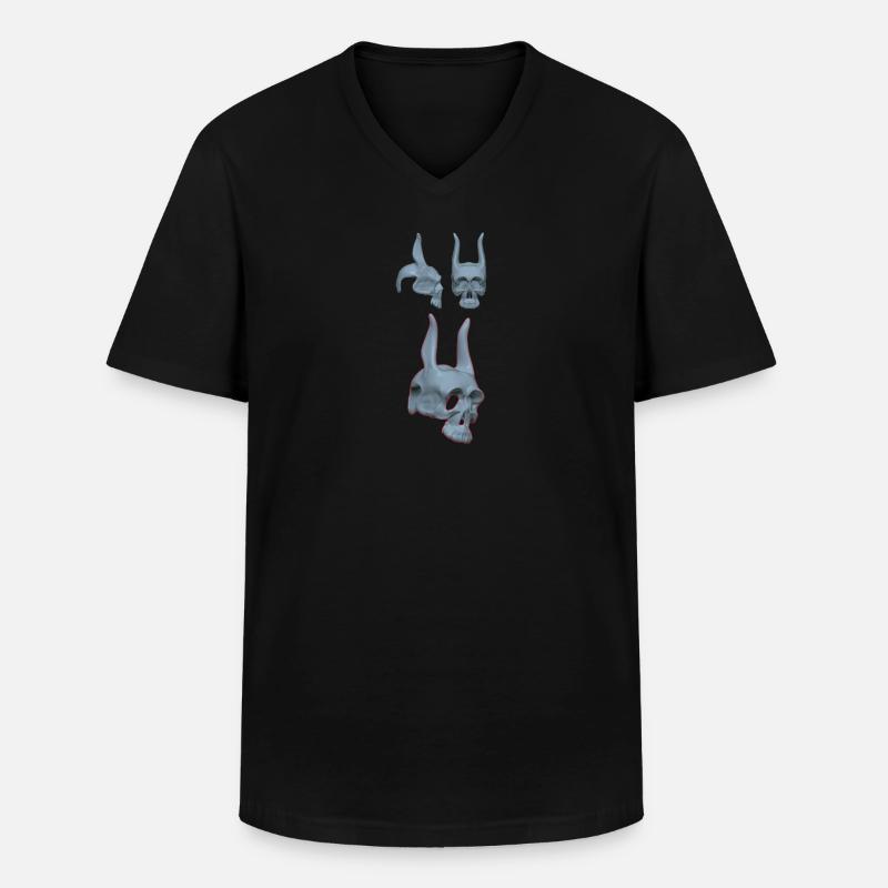 Detailliertes Hasenskelett Design - Männer-T-Shirt mit V-Ausschnitt - Schwarz