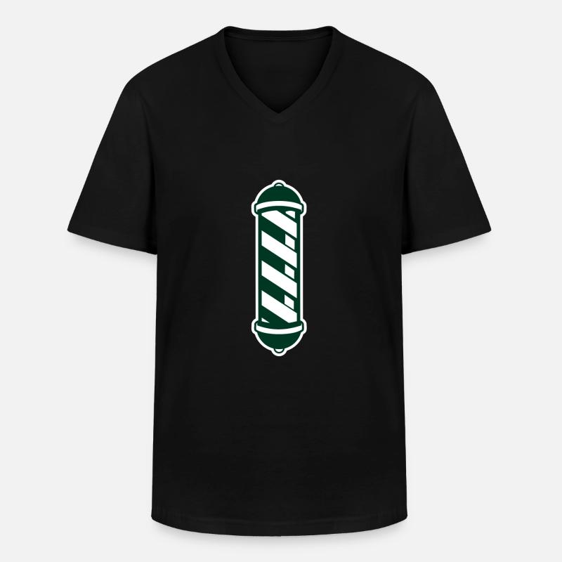 Barberpole Stange Barber - Männer-T-Shirt mit V-Ausschnitt - Schwarz