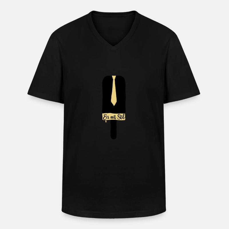 Eis mit Stil - Männer-T-Shirt mit V-Ausschnitt - Schwarz