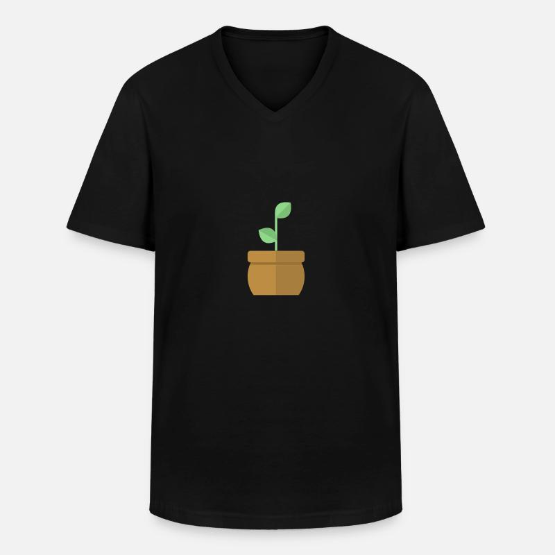 Topfpflanze - Männer-T-Shirt mit V-Ausschnitt - Schwarz