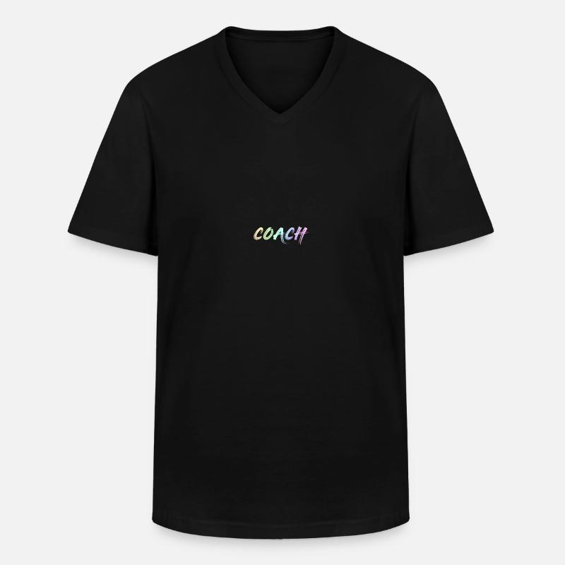 COACH TRAINER - Männer-T-Shirt mit V-Ausschnitt - Schwarz