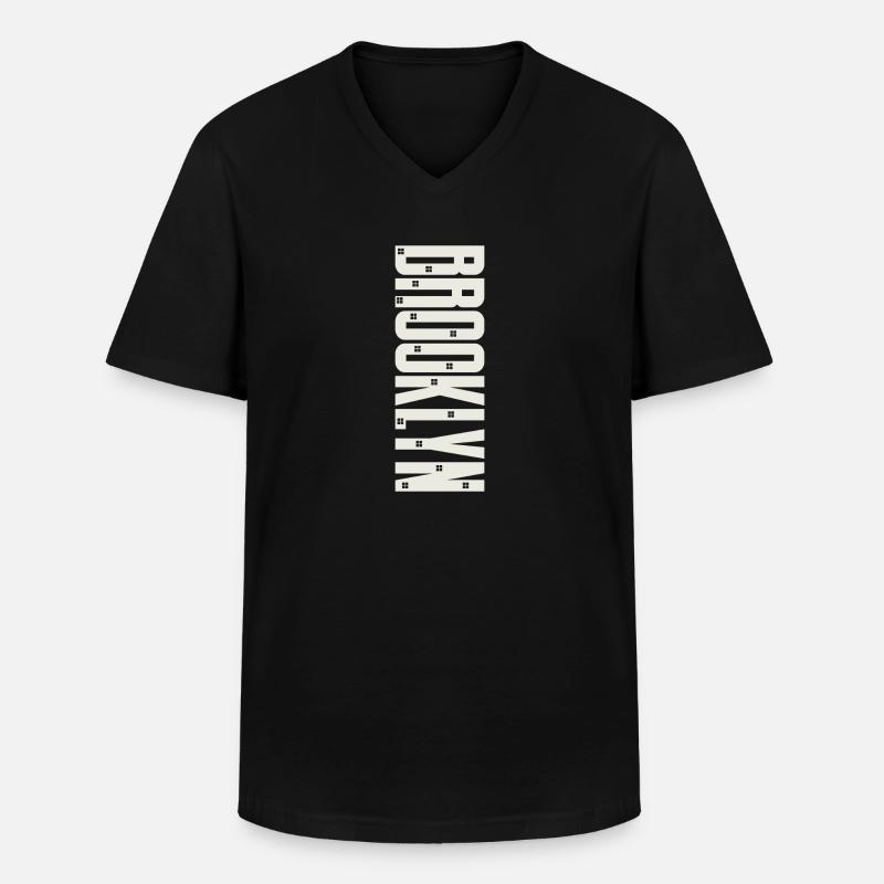Brooklyn - Männer-T-Shirt mit V-Ausschnitt - Schwarz