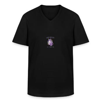 Reitersprüche Reiterin Pferdekopf Reitshirt - Männer-T-Shirt mit V-Ausschnitt - Schwarz - Vorne - AI Model Male 178 dark (178cm)
