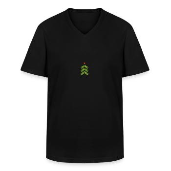 Radsport Fahrradkette Fahrradshirt Mountainbike - Männer-T-Shirt mit V-Ausschnitt - Schwarz - Vorne - AI Model Male 178 dark (178cm)