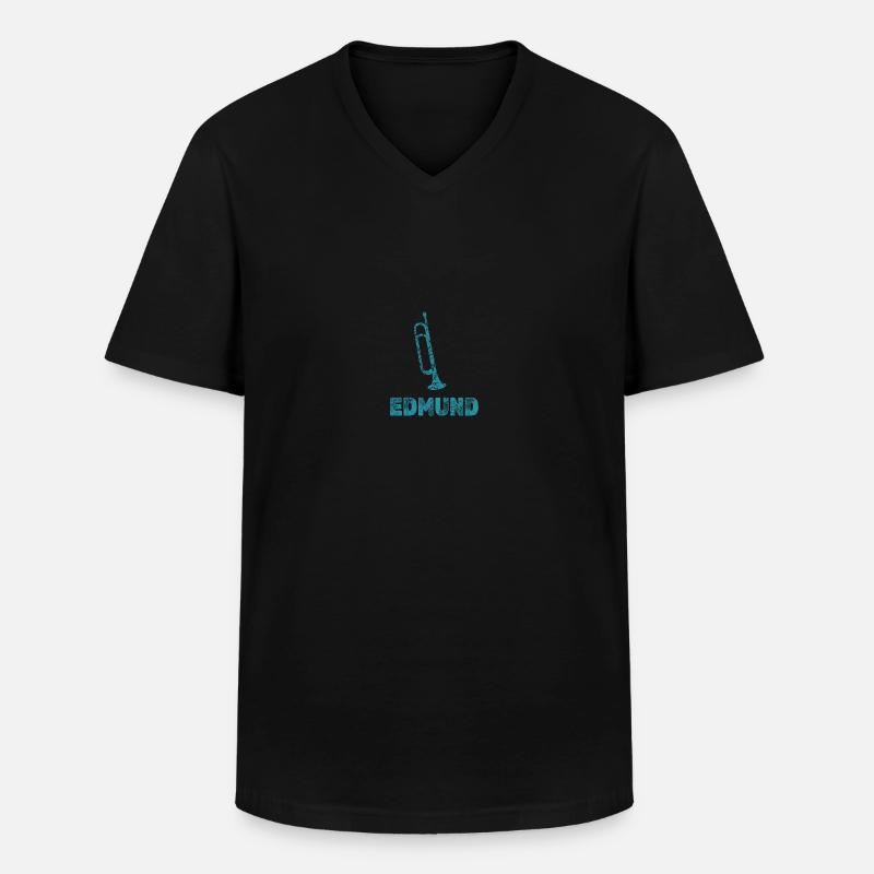 Edmund - Männer-T-Shirt mit V-Ausschnitt - Schwarz