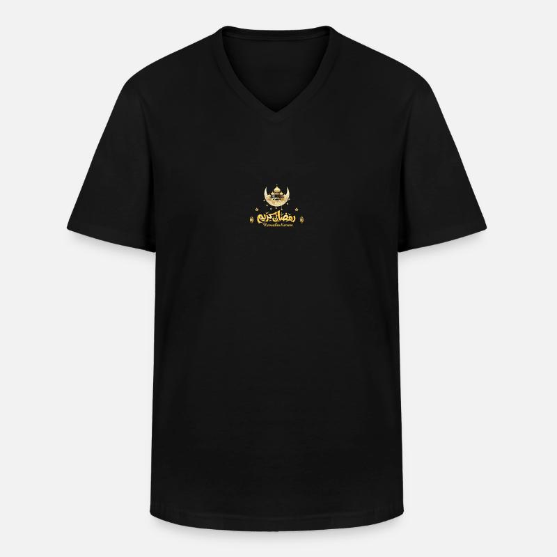 Ramadan Mubarak - Männer-T-Shirt mit V-Ausschnitt - Schwarz