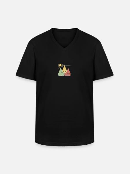 Cycling Touring - Men's V-Neck T-Shirt - black