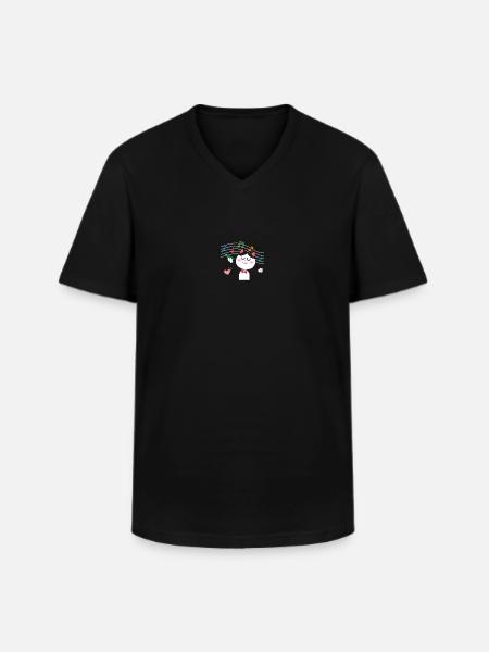 Music Key Kitten Musical Cat - Men's V-Neck T-Shirt - black