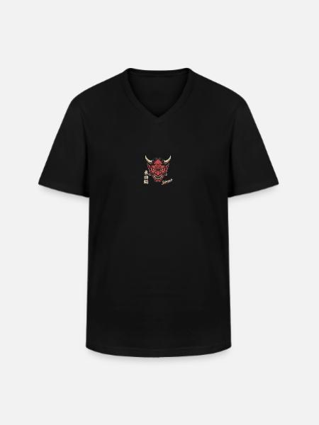 Japanese mask - Men's V-Neck T-Shirt - black
