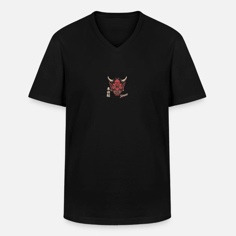 Japanese mask - Men's V-Neck T-Shirt - black