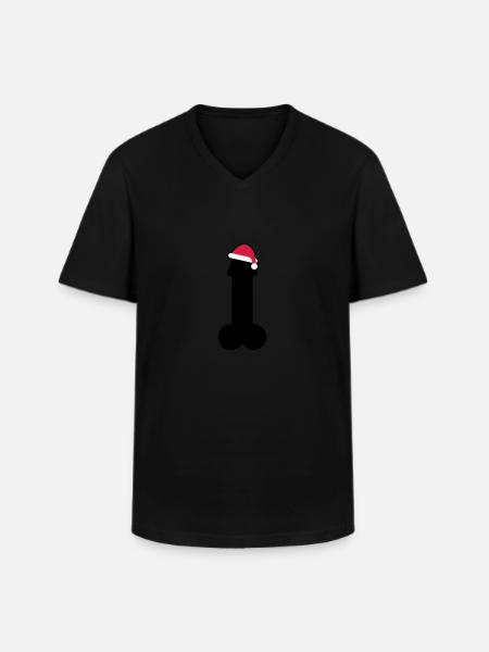 Merry dick christmas - Men's V-Neck T-Shirt - black