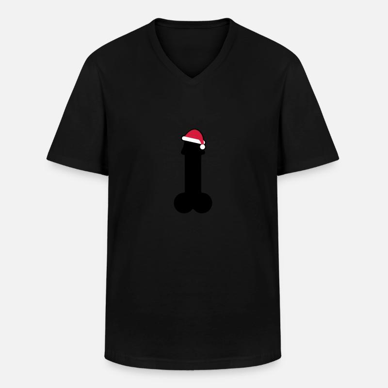 Frohe Penis Weihnachten - Männer-T-Shirt mit V-Ausschnitt - Schwarz
