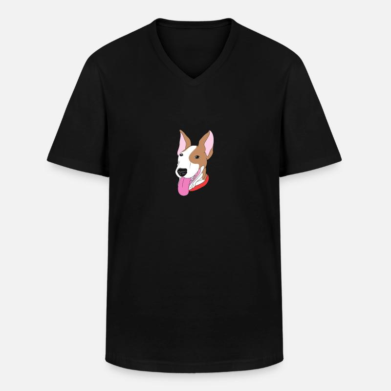 Bullterrier - Männer-T-Shirt mit V-Ausschnitt - Schwarz