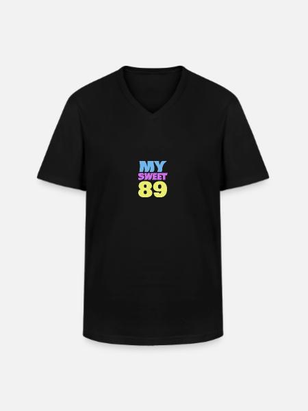 Sweet 89 - Men's V-Neck T-Shirt - black