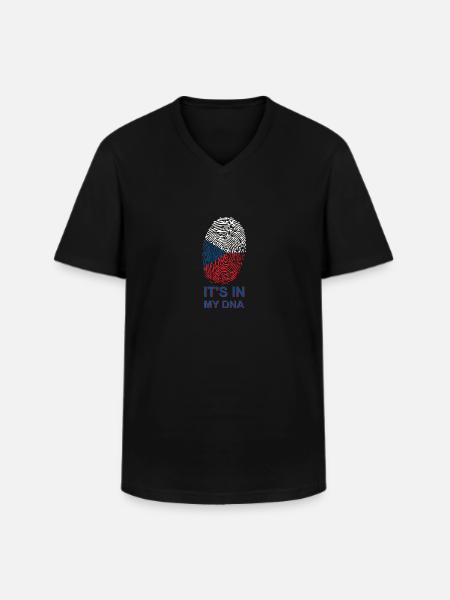 Tschechien DNA - Männer-T-Shirt mit V-Ausschnitt - Schwarz