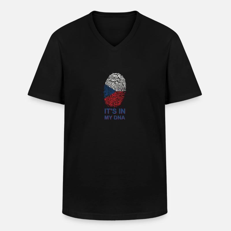 Tschechien DNA - Männer-T-Shirt mit V-Ausschnitt - Schwarz