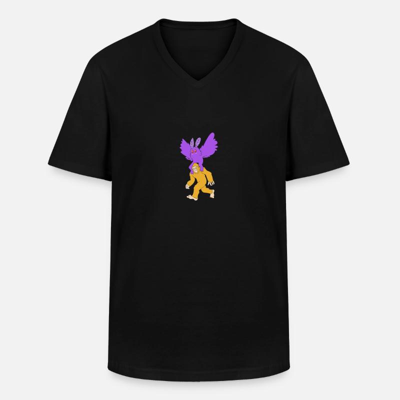 Mottenmann - Männer-T-Shirt mit V-Ausschnitt - Schwarz