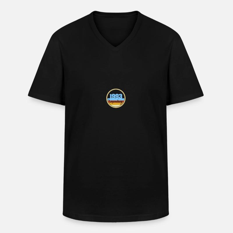 1993 - Männer-T-Shirt mit V-Ausschnitt - Schwarz