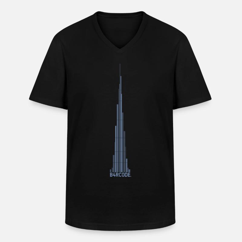 B4RCODE. Dubai - Männer-T-Shirt mit V-Ausschnitt - Schwarz