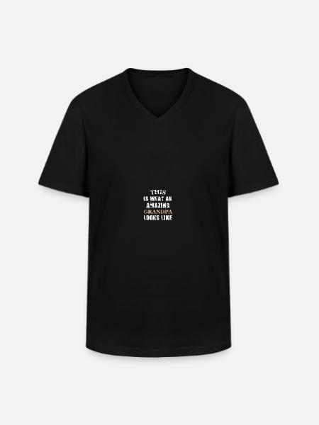 SÅDAN SER EN FANTASTISK BEDSTEFAR UD - Klassisk herre T-shirt med V-udskæring - sort