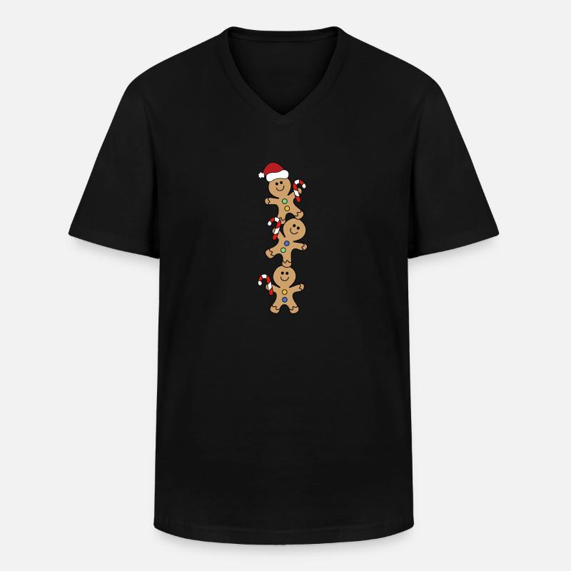 Weihnachten Plätzchen - Männer-T-Shirt mit V-Ausschnitt - Schwarz