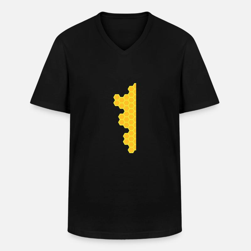 Honeycombs - Männer-T-Shirt mit V-Ausschnitt - Schwarz