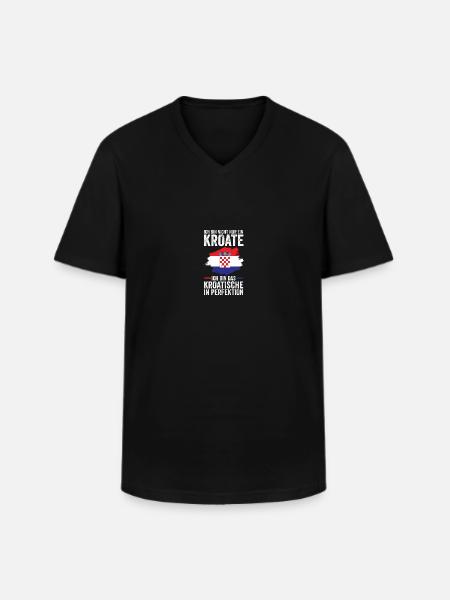 Croat Croatian Croatia - Men's V-Neck T-Shirt - black
