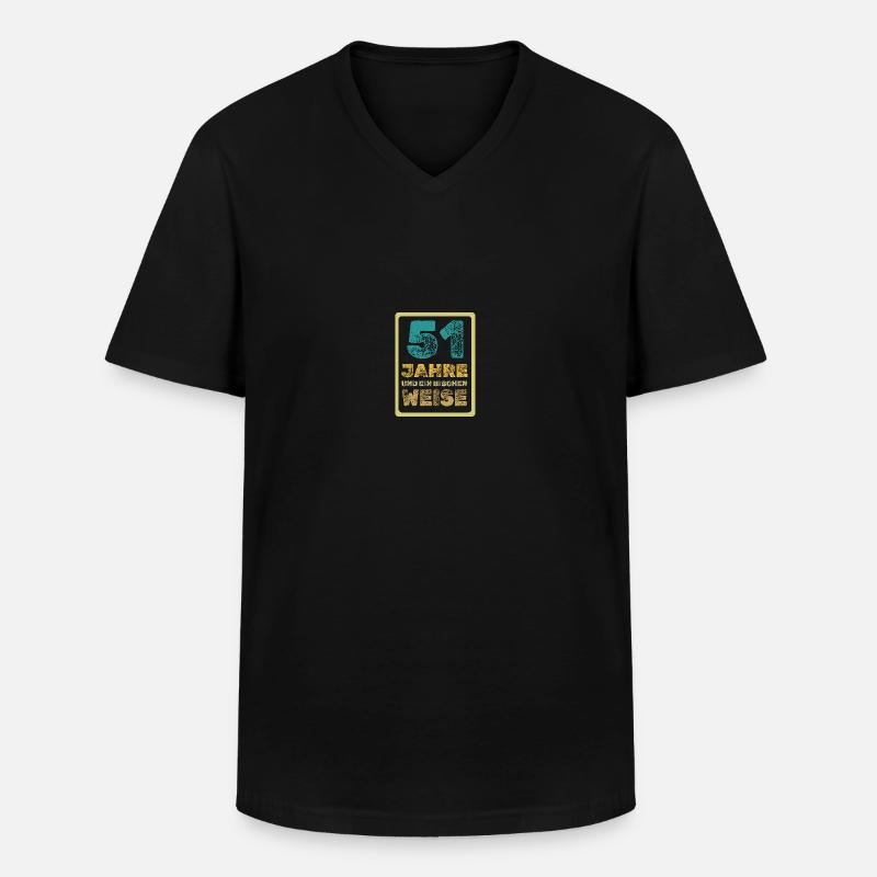 Alter 51 - Männer-T-Shirt mit V-Ausschnitt - Schwarz
