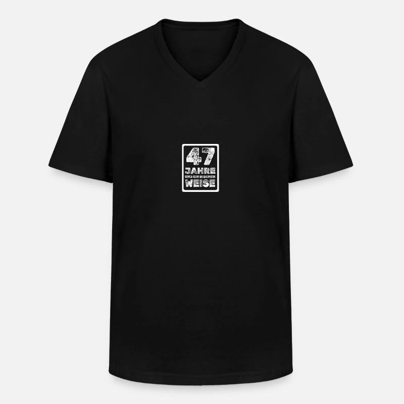 47 - Männer-T-Shirt mit V-Ausschnitt - Schwarz