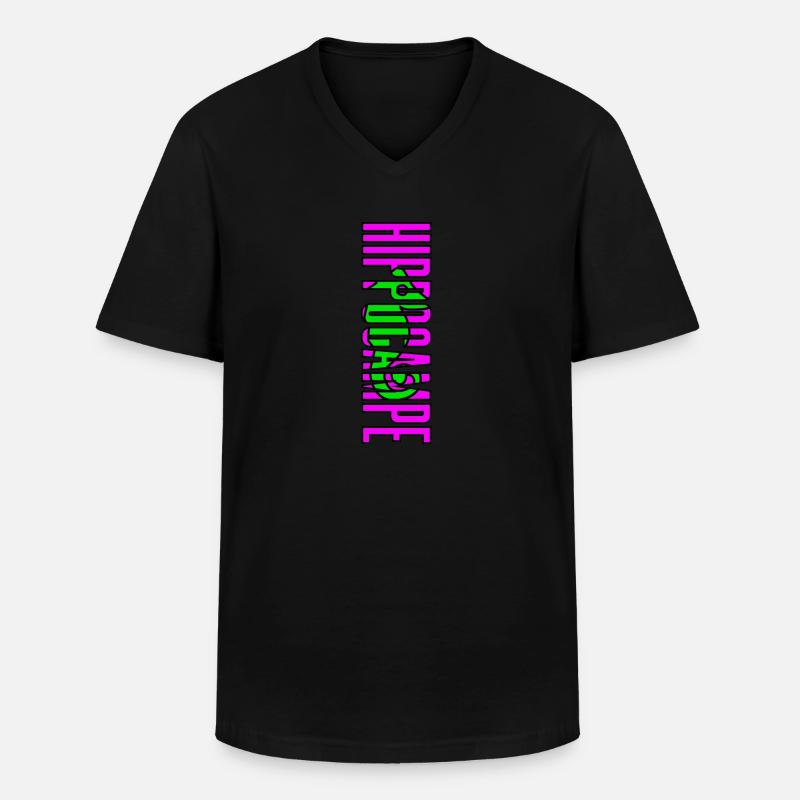 Seepferdchen - Männer-T-Shirt mit V-Ausschnitt - Schwarz