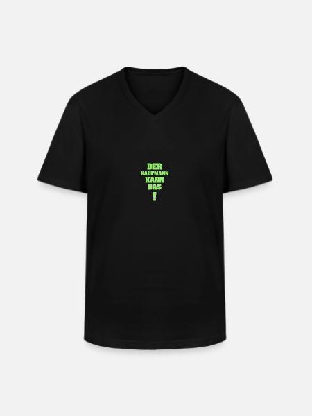 Lustig Kaufmann - Männer-T-Shirt mit V-Ausschnitt - Schwarz