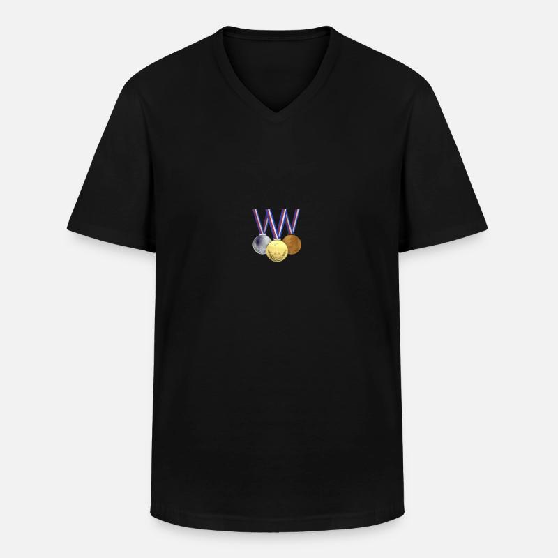 Medaille - Männer-T-Shirt mit V-Ausschnitt - Schwarz
