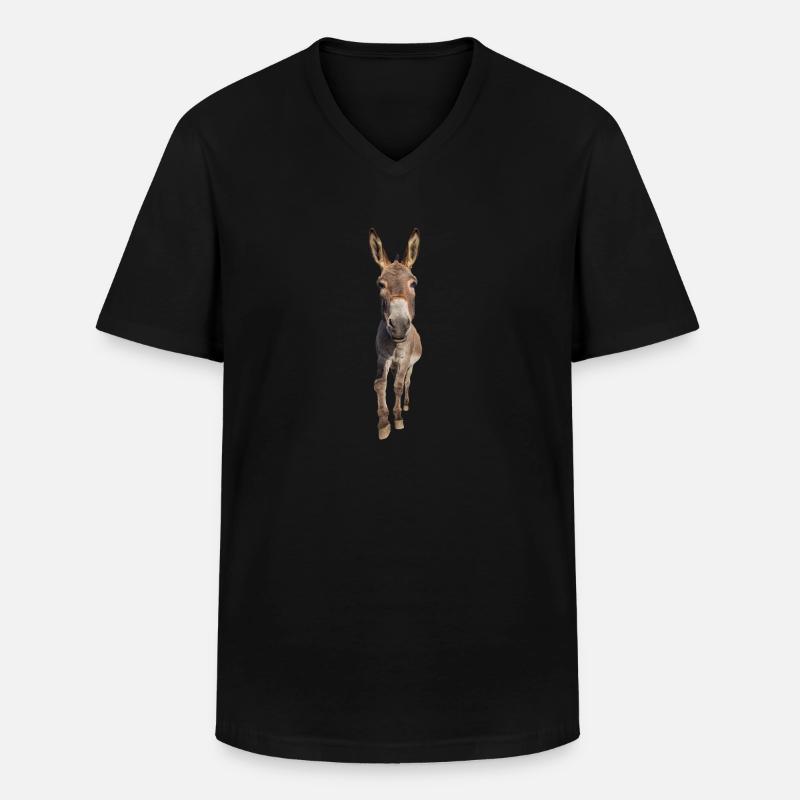 Esel - Männer-T-Shirt mit V-Ausschnitt - Schwarz