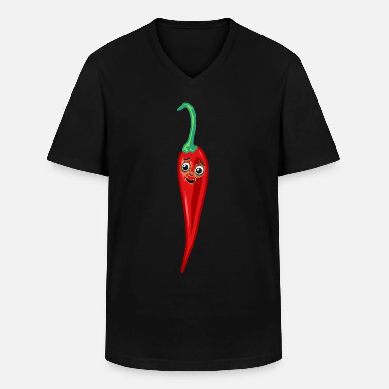 Chilischote Peperoni Küche Köche Koch - Männer-T-Shirt mit V-Ausschnitt - Schwarz
