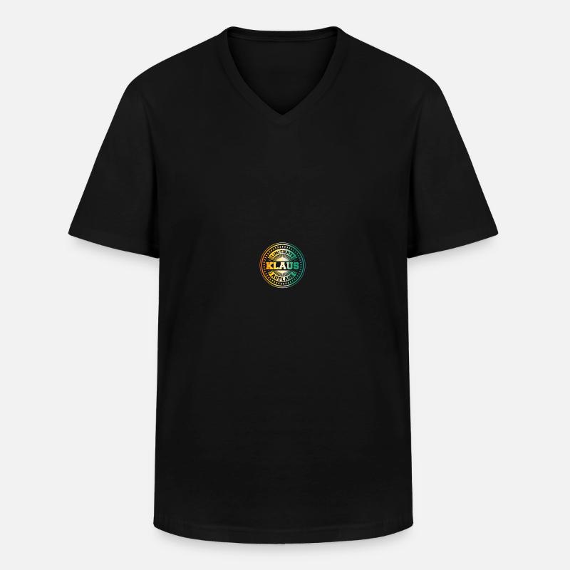 Klaus - Männer-T-Shirt mit V-Ausschnitt - Schwarz