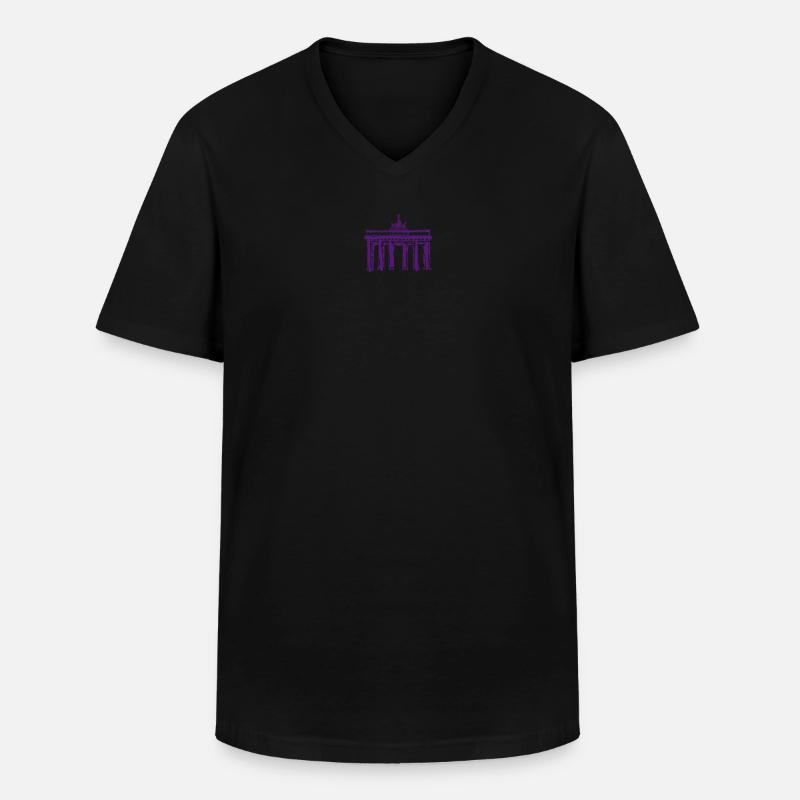 BERLIN - Männer-T-Shirt mit V-Ausschnitt - Schwarz