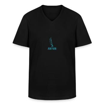 Blasmusik Artur - Männer-T-Shirt mit V-Ausschnitt - Schwarz - Vorne - AI Model Male 178 dark (178cm)