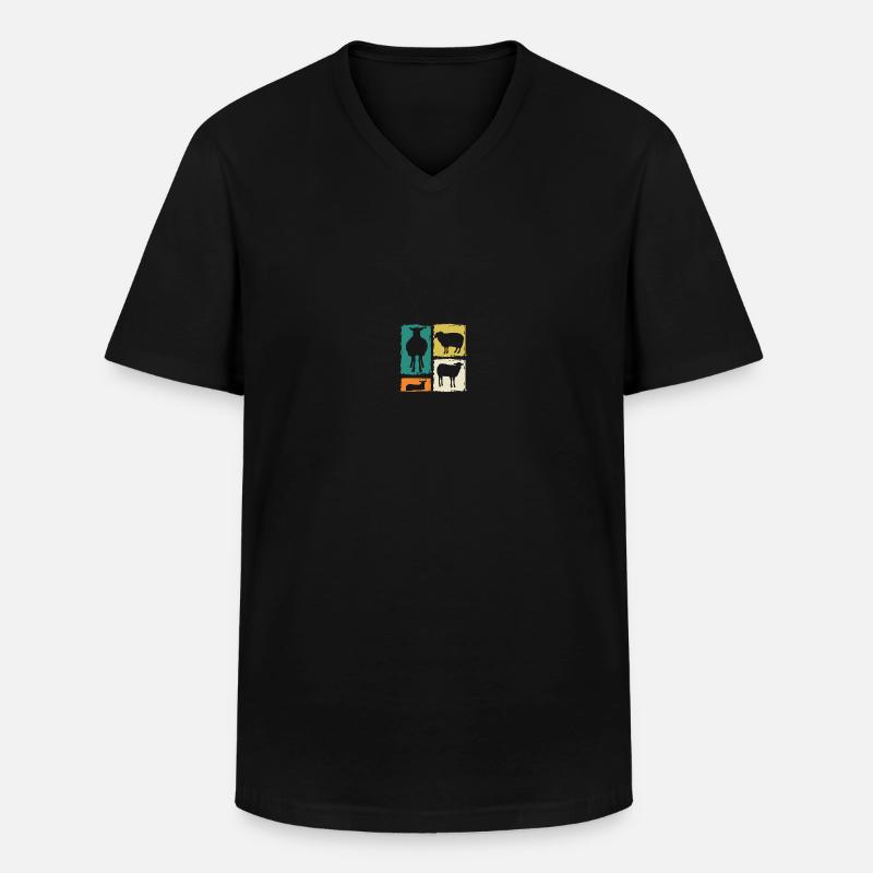 Schäfer Schaf - Männer-T-Shirt mit V-Ausschnitt - Schwarz