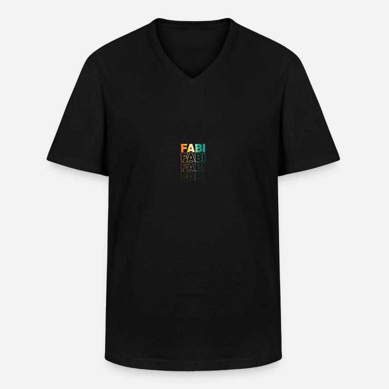 Fabian - Männer-T-Shirt mit V-Ausschnitt - Schwarz