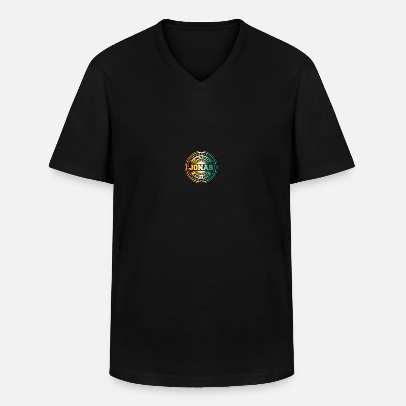 Jonas - Männer-T-Shirt mit V-Ausschnitt - Schwarz
