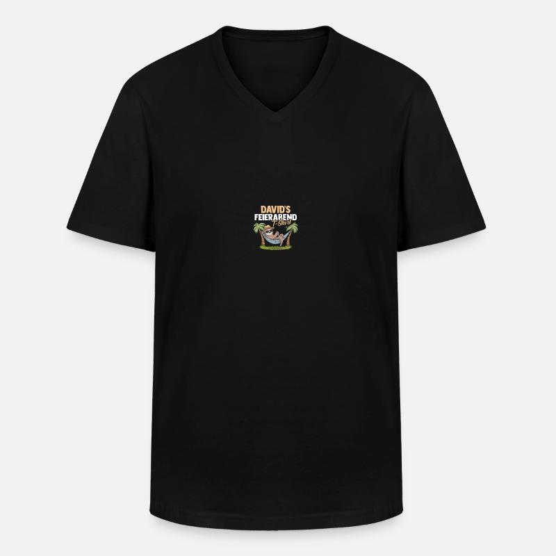 Faultier David - Männer-T-Shirt mit V-Ausschnitt - Schwarz