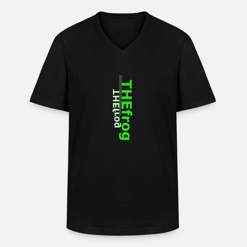 frogmain - Männer-T-Shirt mit V-Ausschnitt - Schwarz