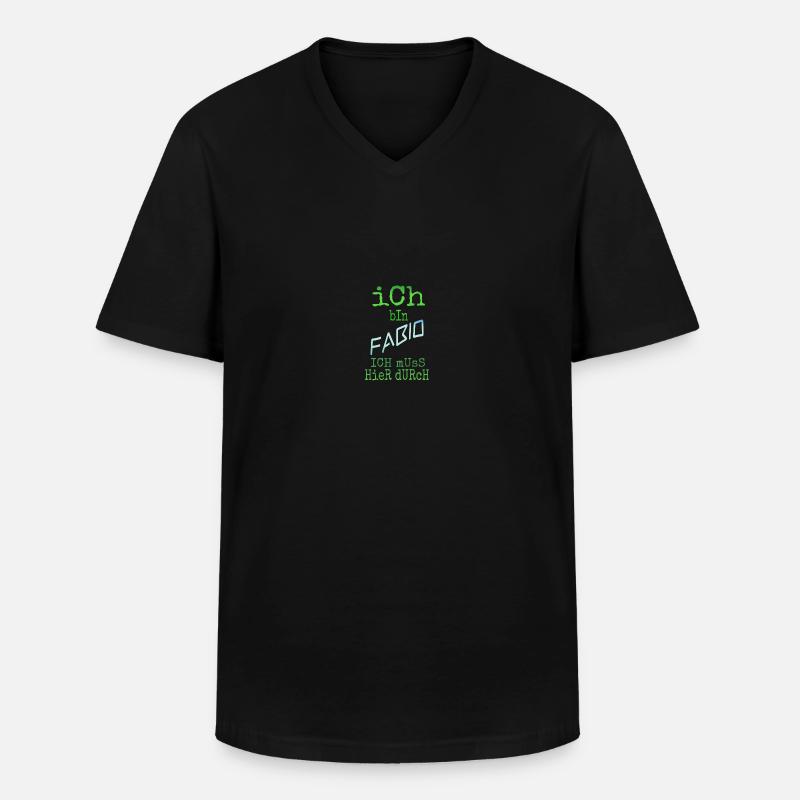 Fabio Fabio - Männer-T-Shirt mit V-Ausschnitt - Schwarz