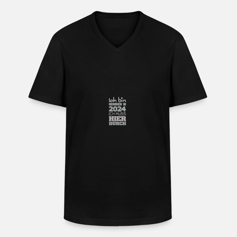 Bin 2024 - Männer-T-Shirt mit V-Ausschnitt - Schwarz