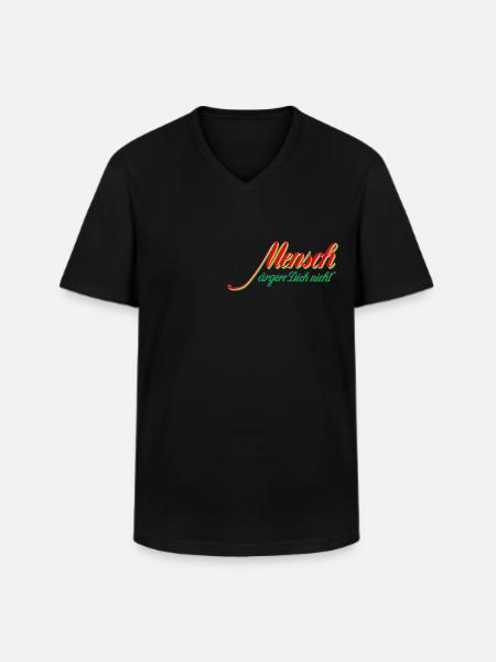 Mensch ärgere dich nicht - logo rouge-vert - T-shirt col V Homme - noir